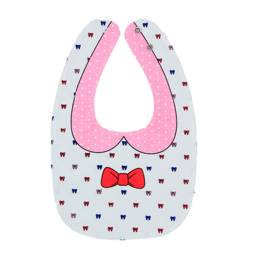(11) Double Sided Waterproof Cotton Bibs Cartoon Pattern Washable