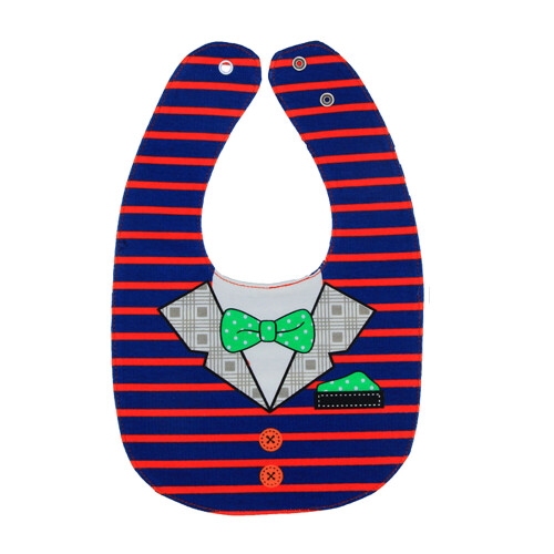 (12) Double Sided Waterproof Cotton Bibs Cartoon Pattern Washable