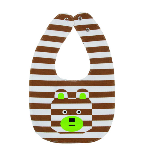 (6) Double Sided Waterproof Cotton Bibs Cartoon Pattern Washable