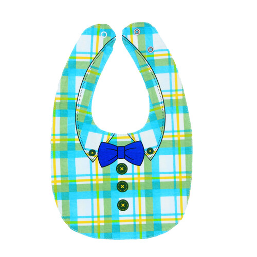 (5) Double Sided Waterproof Cotton Bibs Cartoon Pattern Washable