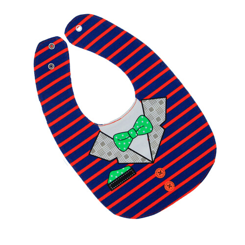 (12) Double Sided Waterproof Cotton Bibs Cartoon Pattern Washable 1