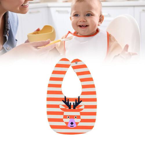 (1) Double Sided Waterproof Cotton Bibs Cartoon Pattern Washable 2