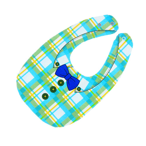 (5) Double Sided Waterproof Cotton Bibs Cartoon Pattern Washable 2