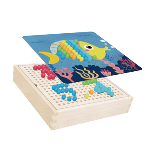 (Ocean) Houten paddenstoel bordspel educatief 1