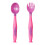 (Purple) Baby Fork Spoon Set Short Handles Soft PP Green 3