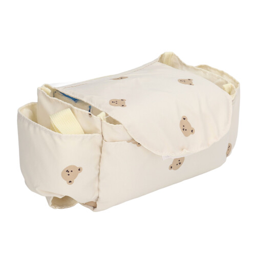 (Beige) Großer Baby-Tragetaschen beige mit Fächern 1