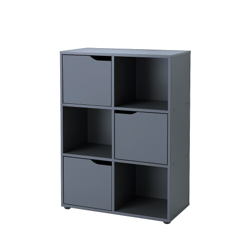 Spot On Dealz 6 Cube Storage Unit 3 Doors Book Case Wooden Cabinets Book Shelf 2