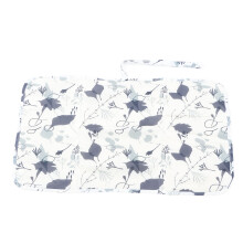 (Beige Leaves) Waterproof Foldable Portable Nylon Diaper Changing Pad Pink
