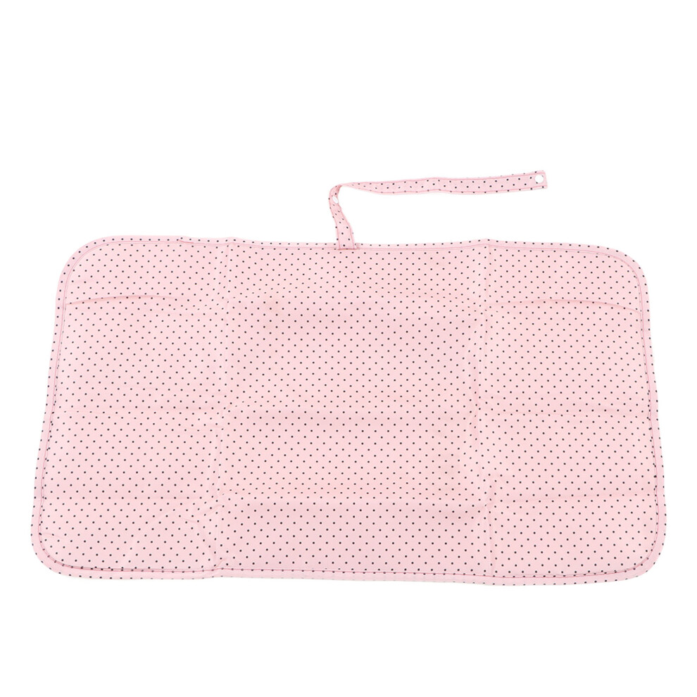(Pink) Waterproof Foldable Portable Nylon Diaper Changing Pad Pink