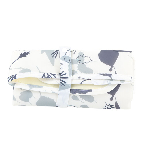 (Beige Leaves) Waterproof Foldable Portable Nylon Diaper Changing Pad Pink 2