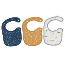 (Dog) 3pcs Baby Bibs Animal Patterns Button Soft Cotton Drool Bibs Snail