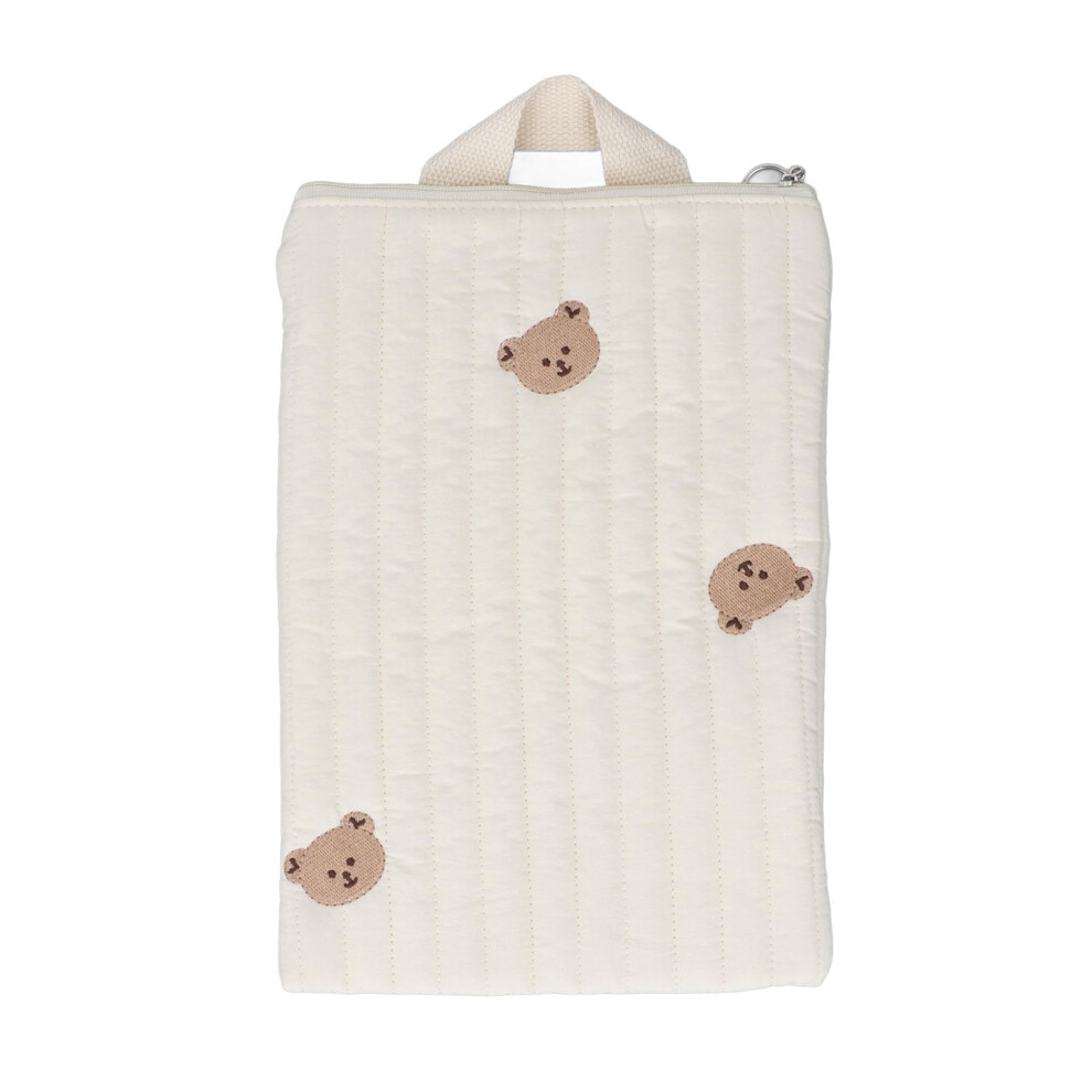 (Bear Pattern) Baby Milk Bottle Bag Embroidered Zipper Large Capacity Carrier Bear