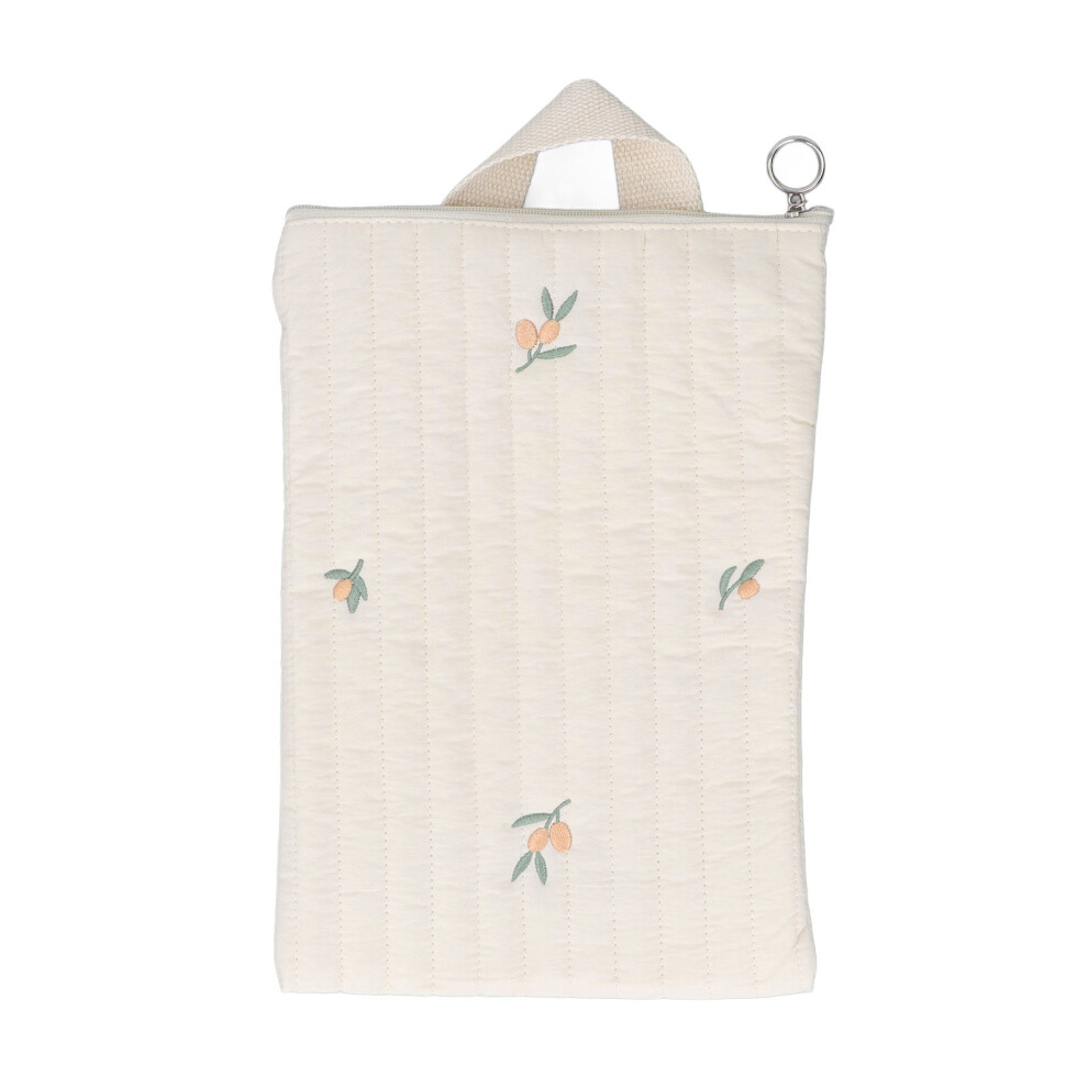 (Olive Pattern) Baby Milk Bottle Bag Embroidered Zipper Large Capacity Carrier Bear