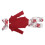 Completo Neonato Stampato Floreale Rosso Vino Cotone 80cm 4