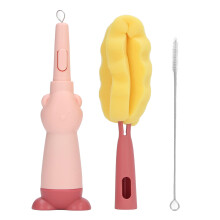 (Red) 3-in-1 Silikon Flaschenbürste Reinigungssatz für Haushalt