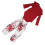 Completo Neonato Stampato Floreale Rosso Vino Cotone 80cm 2