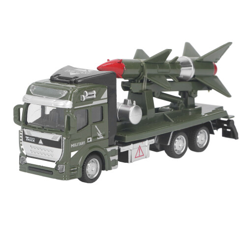 Friction Powered Military Truck Armored Diecast Pull Back Toy
