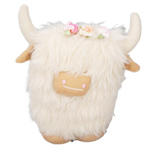 (White) Highland Cow Plüsch Puppe Weich Gesichtlos Weiß