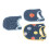 (Space) Cotton Snap Button Baby Bib Absorbent Cartoon 3pcs 5