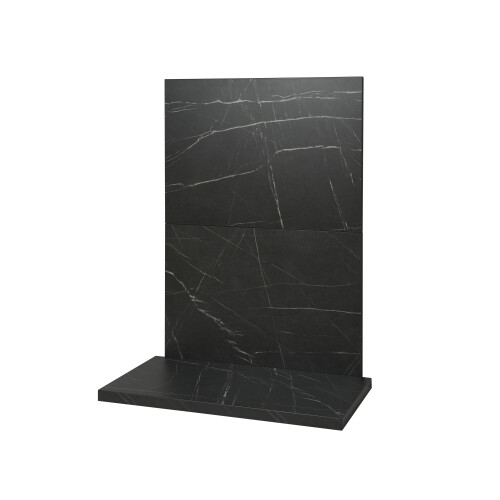 Acantha x2 Tile & Hearth Set in Black Marble Effect