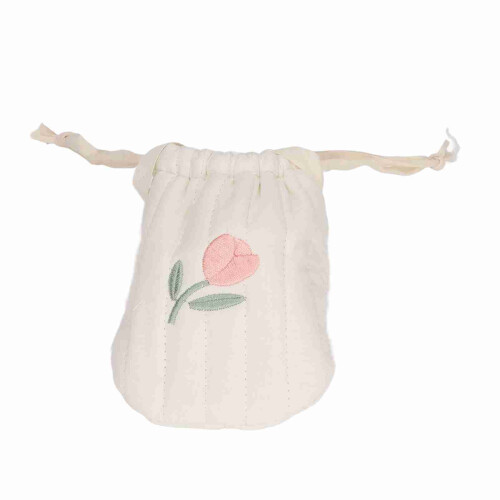 (Tulip) Baby Drawstring Bag Embroidered Bunny 2