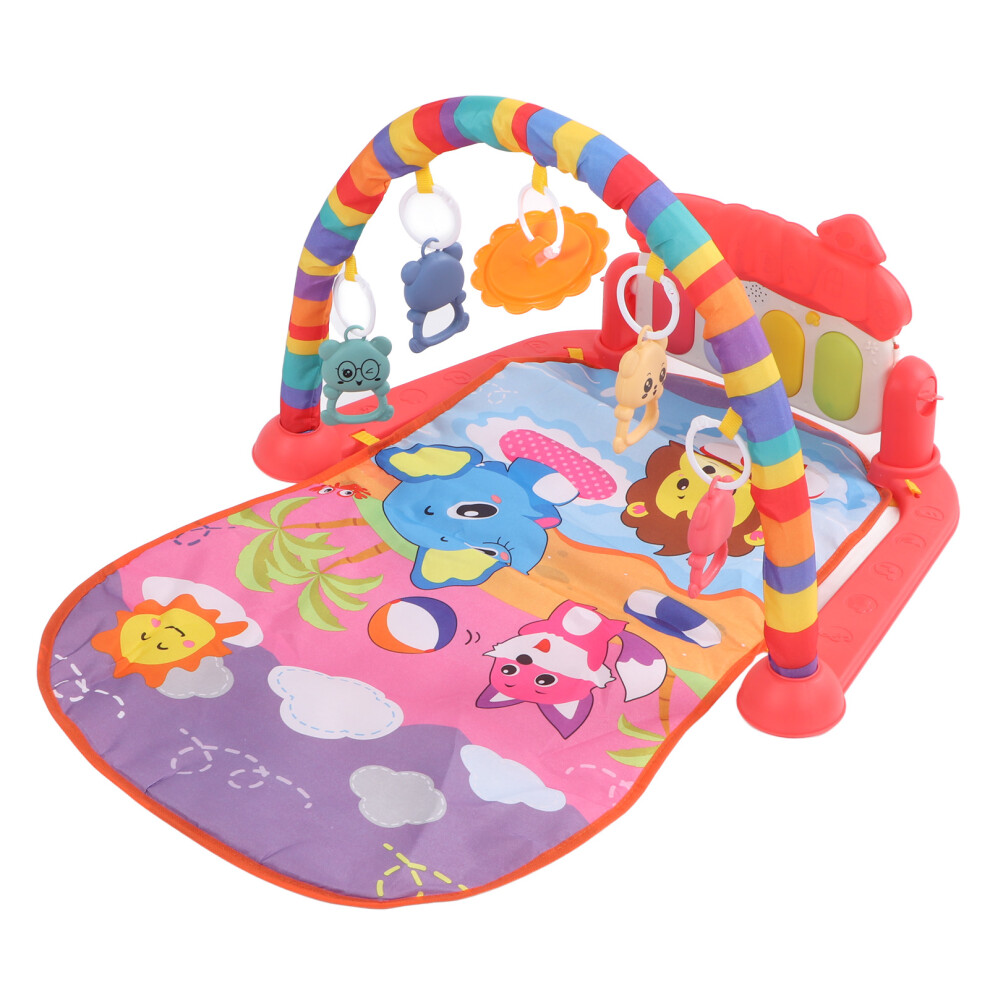 (Red) Baby Gym Playmat Piano Motor Skill Sensory Red