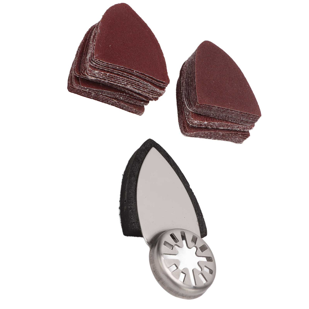 Sanding Disc Kit 51Pcs With Hook & Loop For Multitool Triangular 60Mm Durable 8191357207821