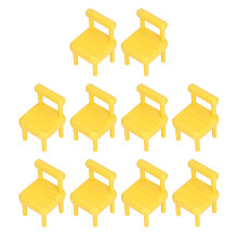 (Yellow) 10pcs 1:12 Miniature Dollhouse Chair Realistic Dining Set Royalblue