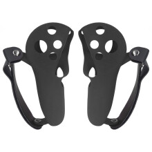 (Black) 2x Silikon-Griffabdeckung mit Knöchelriemen für Meta Quest Pro Schwarz