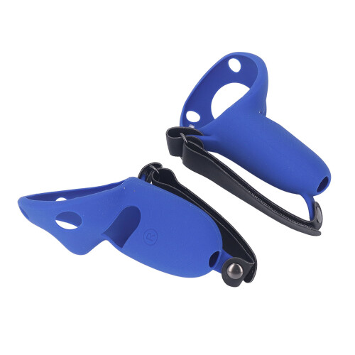 (Blue) 2x Touch-Controller-Grip-Cover Silikon-Schutz Knuckle-Straps 1
