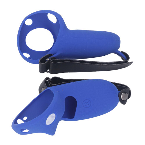 (Blue) 2x Touch-Controller-Grip-Cover Silikon-Schutz Knuckle-Straps 2