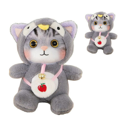 (Grey) Katzen-Plüschspielzeug mit Glocke, grau 1