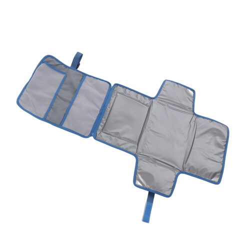 (Blue) Baby Diaper Pad Waterproof Foldable Changing Pad with Straps Grey 1