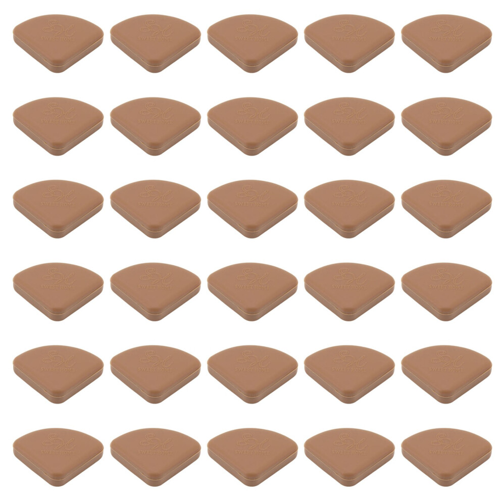 (Brown) 30Pcs Silicone Furniture Edge Bumper For Children Brown