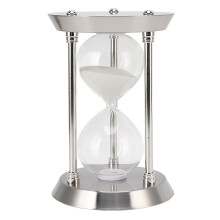 (Silver M 30min) Vintage Metall-Stundenglas Silber 30 Min