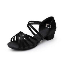 (26, black) Kids Dance Shoes High Quality New Arrival Girls Sandals  Children Ballroom Tango Salsa Latin Dance Low Heel Shoes-csn