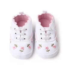 (13cm/5.1in) Baby-Schuhe Stickerei Denim Rutschfest Weiß 13cm