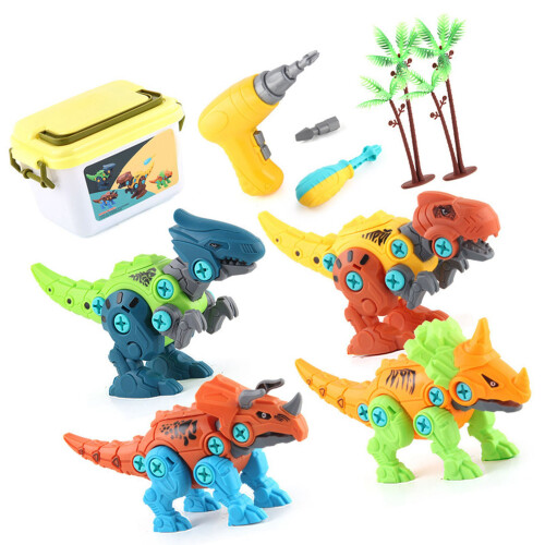 (Type 1) 4 Pcs Electric Dinosaur DIY Toys 1