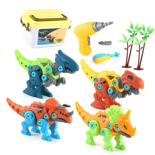 (Type 1) 4 Pcs Electric Dinosaur DIY Toys 2