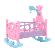 Dollhouse Baby Crib Shaking Rocking Bed Pillow Quilt