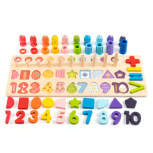 Number Sorting Toys 10 Shapes 1-10 Wooden Magnetic Game