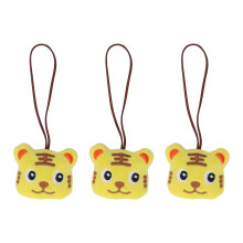 (Type E 2.4in) 3pcs Keychain Pendant Cartoon Cute Name Tag for Children 3.1in