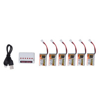 6x LiPo-Akku 1S 30C 600mAh 3,7V mit XH2.54-Stecker