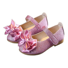 (Pink 26 Inner Length 6.3in) Kinder-Glitter-Ballettschuhe Kunstleder rosa 24"