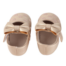 (Or Longueur intérieure 4.7in 6‑12M) Baby-Mädchen-Schuhe Herzstickerei PU-Leder 4,3"