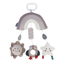 (Owl) Stroller Rattle Toy Soft Plush Squeaky Grey Rabbit Carrot