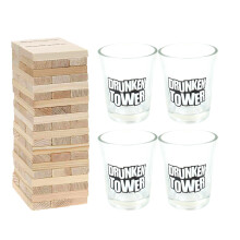60tl. Holz-Bausteine Stapelwein-Glas-Spielzeug
