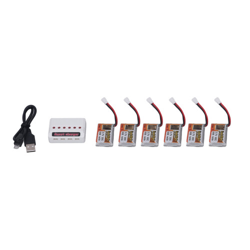 6pcs LiPo Battery 1S 30C 600mAh 3.7V with XH2.54 Plug 1