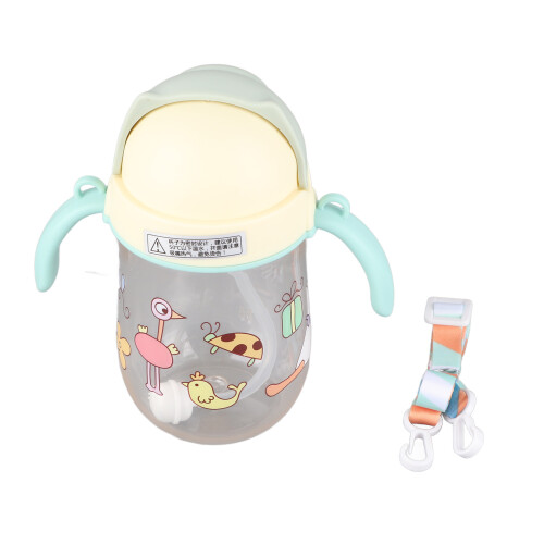 (Blue) Baby Sippy Cup Leak Proof Straw Cup 380ml Blue