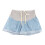 (Pulled Edge Light Blue M) Mutterschafts-Denim-Shorts mit Bauchstütze, hellblau, M 1